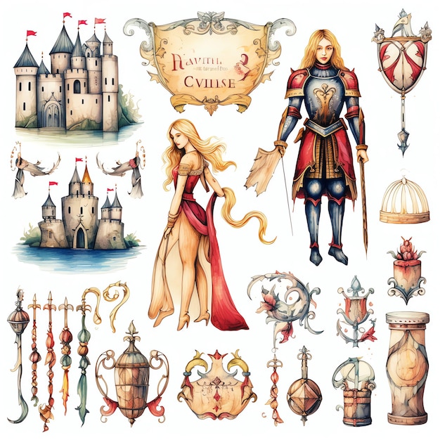 Chivalric order Medieval watercolor fantasy