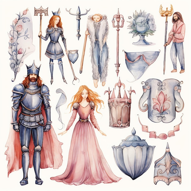 Chivalric values Medieval watercolor fantasy