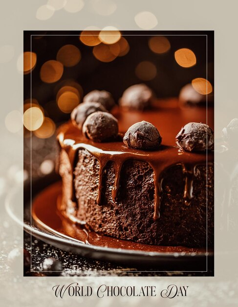 Photo chocolate background card poster a4 printable world chocolate day