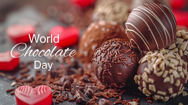 Photo chocolate background for world chocolate day generative ai