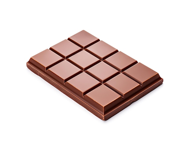 Photo chocolate bar isolated whole chocolate blok with square segments on white background