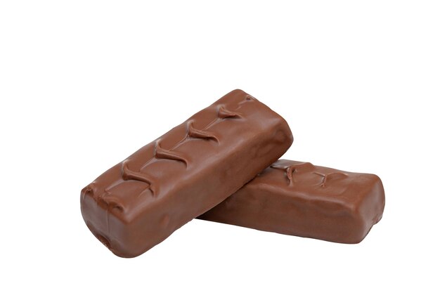 Chocolate bar on a white background, close up