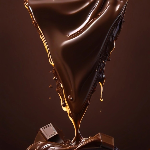 Chocolate bar with chocolate syrup dripping from it for world chocolate day