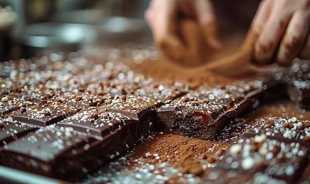 Photo a chocolate bar with chocolates and chocolates on it