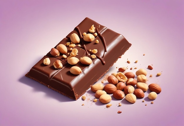 a chocolate bar with nuts and nuts on it