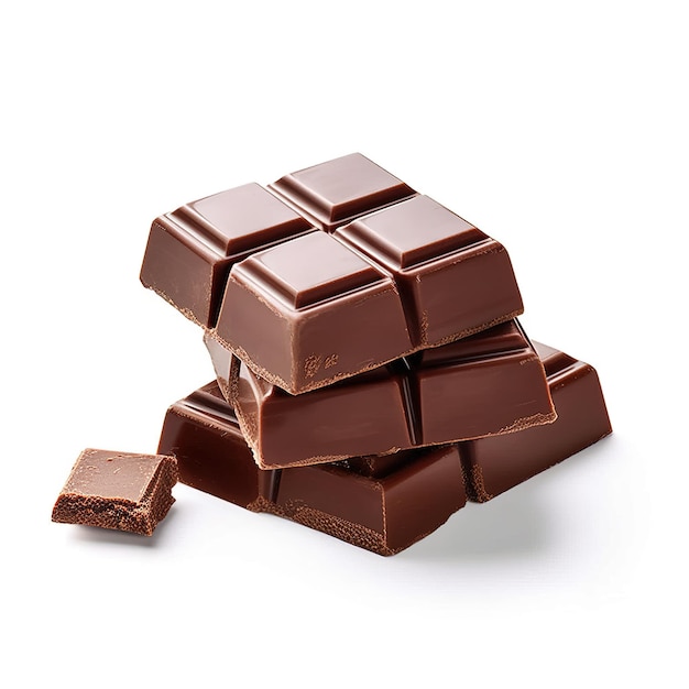 Chocolate bars on white background Generative AI