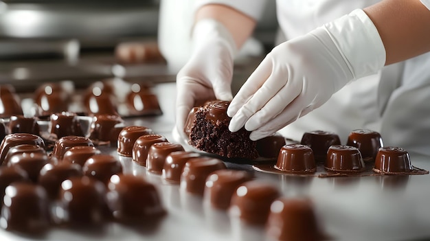 Photo chocolate bonbons and cake