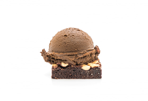 chocolate brownies with chocolate ice cream