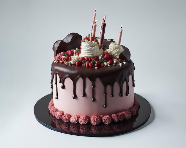 Chocolate cake on isolated background