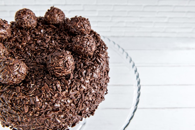 Chocolate cake with brigadeiro grains delicious dessert