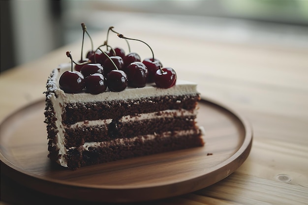 Chocolate Cake with Cherries Display