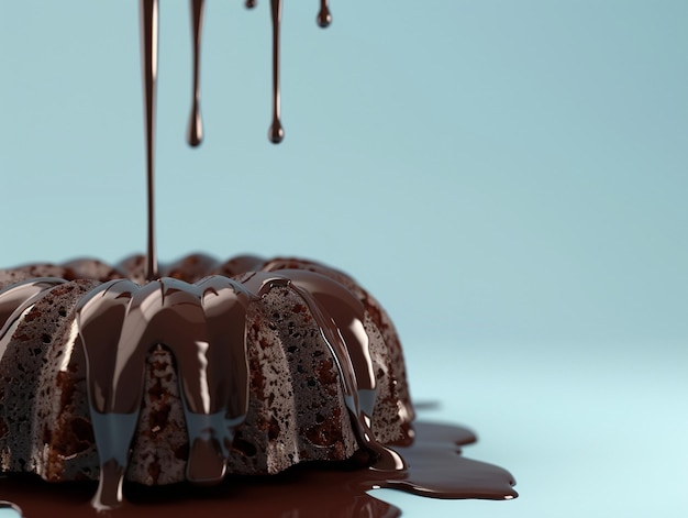 Photo a chocolate cake with chocolate dripping on it