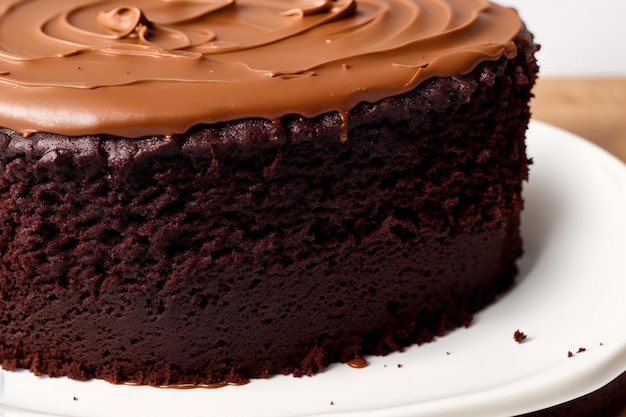 A chocolate cake with chocolate icing and a chocolate frosting.