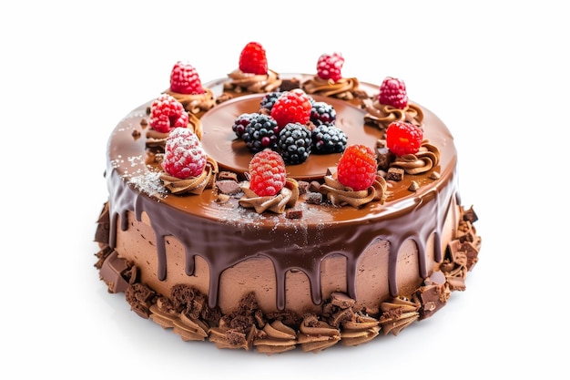 Chocolate Cake With Raspberries and Chocolate Frosting