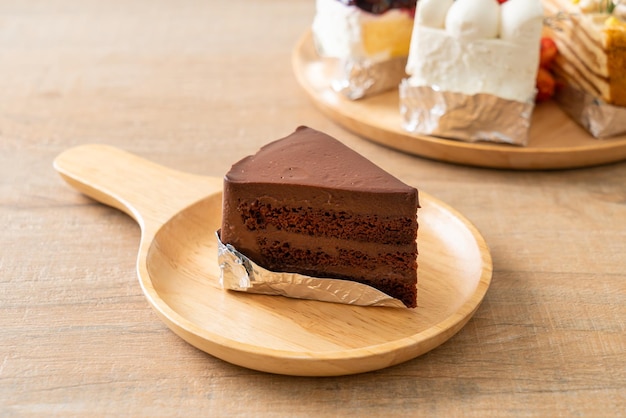 Chocolate cake with soft chocolate layer