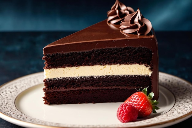 Chocolate cake with strawberry