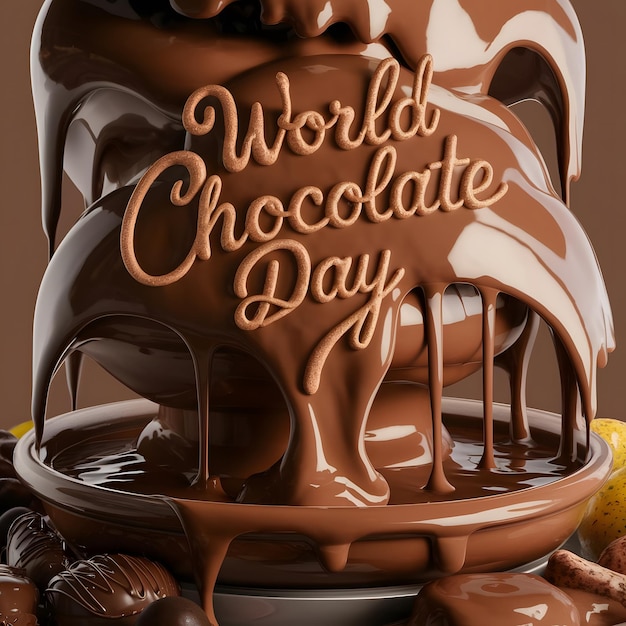 a chocolate cake with the words world chocolate day on it