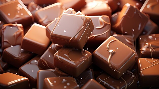 Chocolate caramels softness and saturated taste High quality illustration