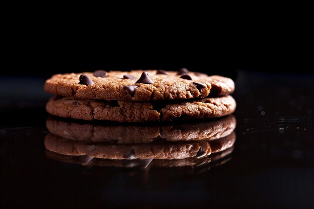 Chocolate Chip Cookie Classic black background photo