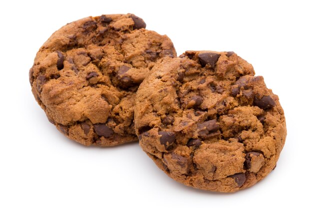 Chocolate Chip Cookie isolated on white background.