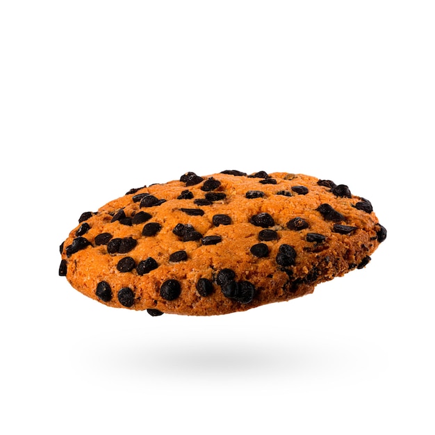 Chocolate chip cookie isolated on white background