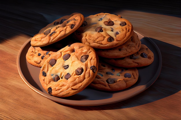 Chocolate chip cookie isolated on white background