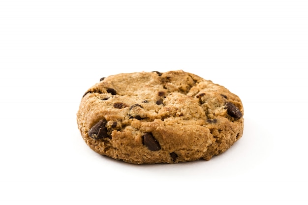 Chocolate chip cookies isolated on white