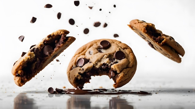 Chocolate Chip Cookies in MidAir