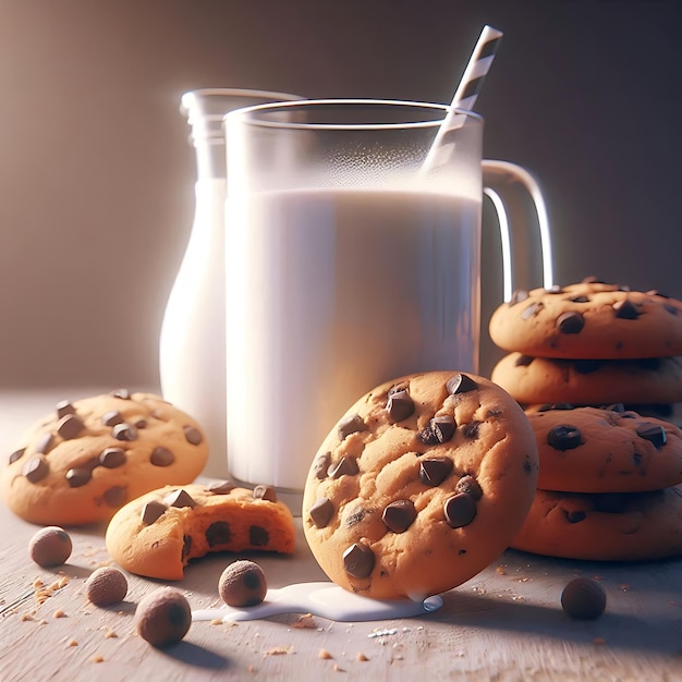 Chocolate Chip Cookies and Milk A Classic Treat