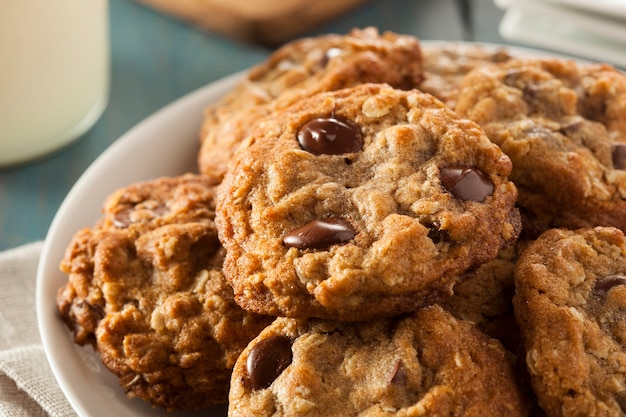 Chocolate chip cookies on a plate