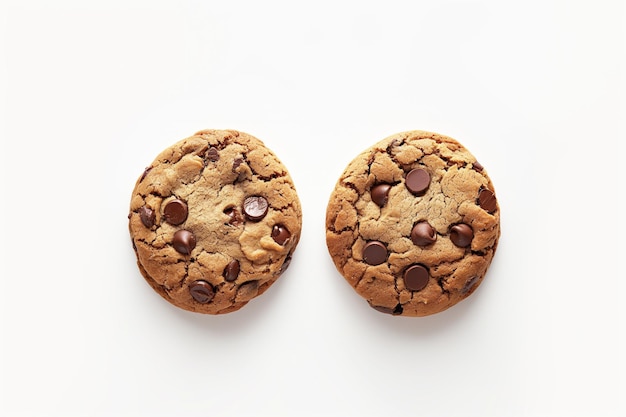 Photo chocolate chip cookies on a white background