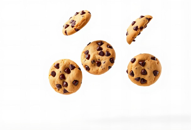 Photo chocolate chip cookies with chocolate chips and chocolate chips