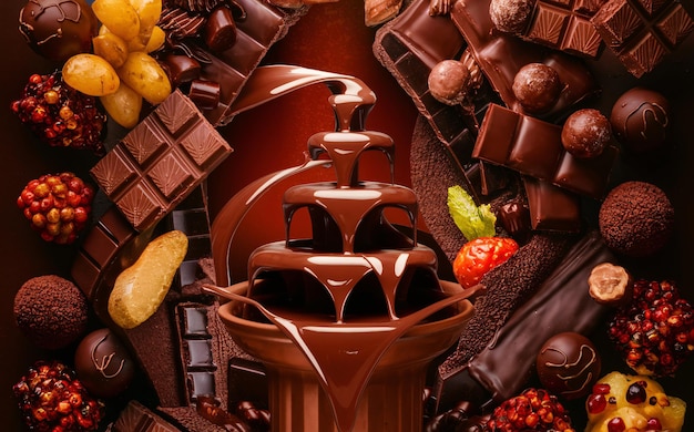 a chocolate container with chocolates and other chocolates in it