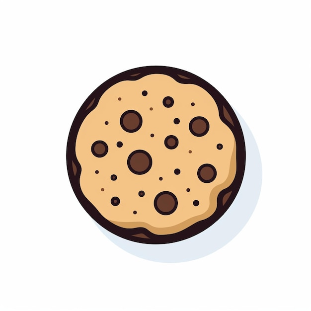 Chocolate Cookie Icon Baked Good and Dessert art logo illustration