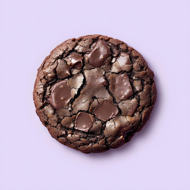 Photo a chocolate cookie with a bite taken out of it