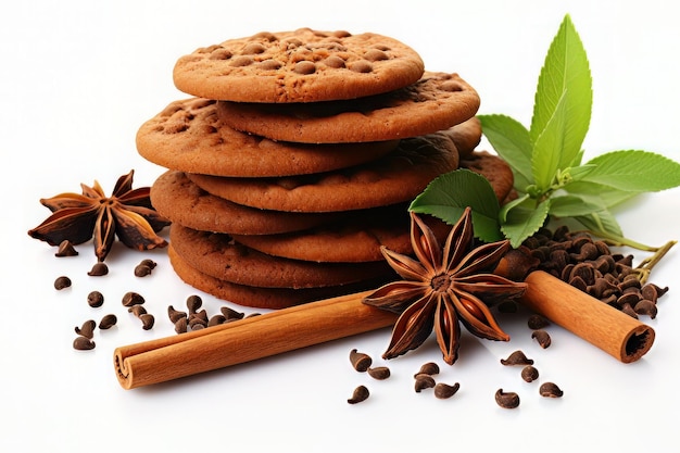 chocolate cookies with cinnamon sticks