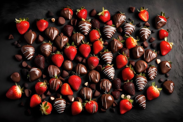 Chocolate covered strawberries background