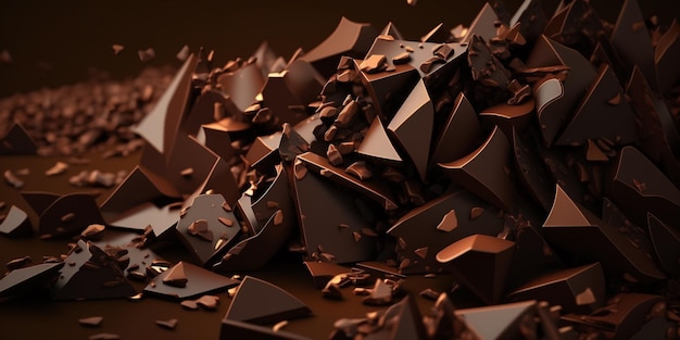 Chocolate crumb created with generative ai technology high quality illustration