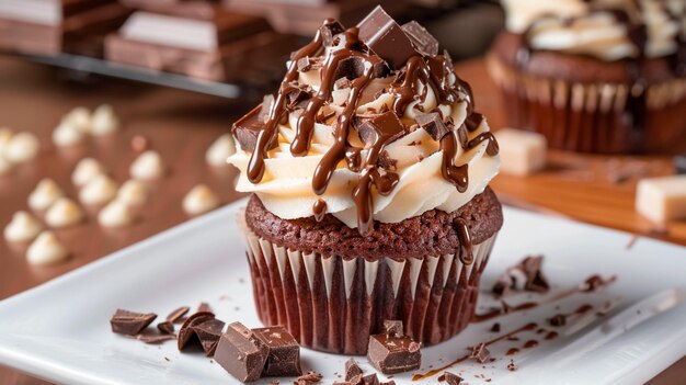 Chocolate cupcake with smooth chocolate frosting