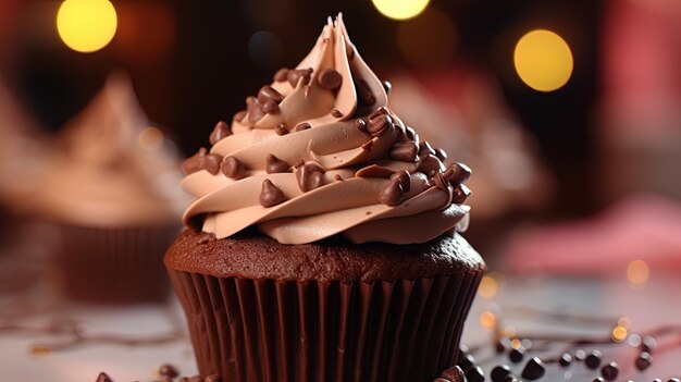 Chocolate cupcakes delicate and wet as an ideal dessert High quality illustration