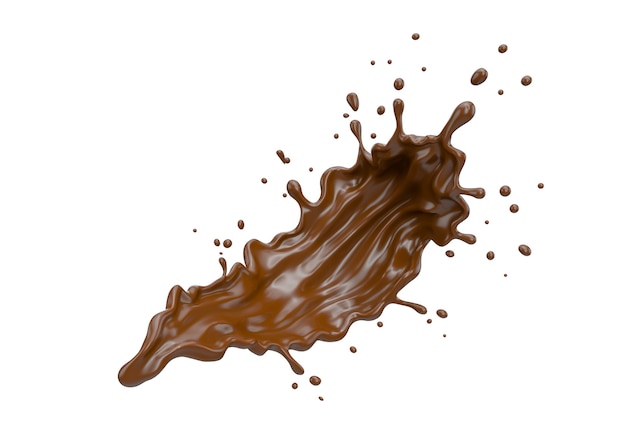 chocolate curve splashes isolate on white background 3d render