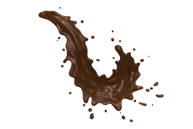 Chocolate curve splashes isolate on white background