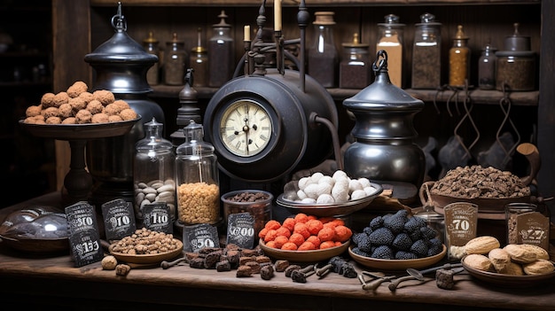 A Chocolate Day scene with a specific theme such as the different types of chocolate