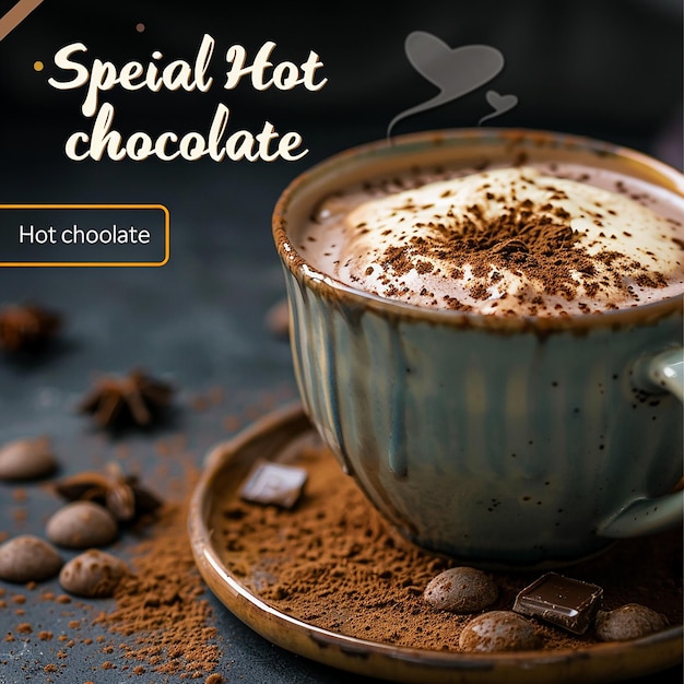 Chocolate Drink menu for social media post template