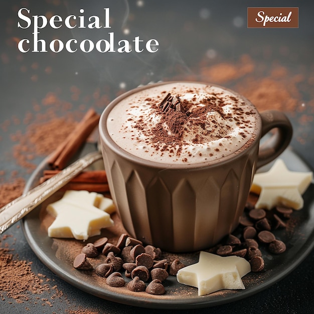 Chocolate Drink menu for social media post template