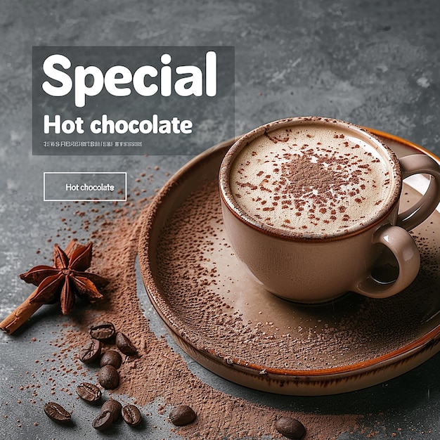 Chocolate Drink menu for social media post template