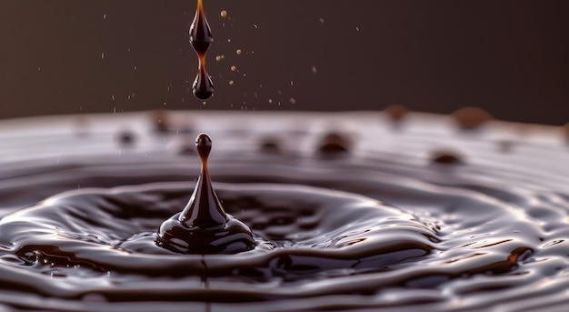 Photo chocolate dripping down a surface