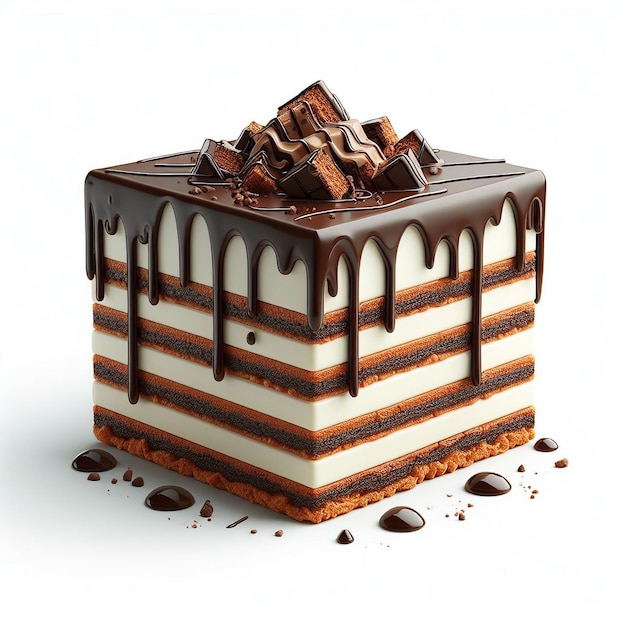 Chocolate drizzled dessert