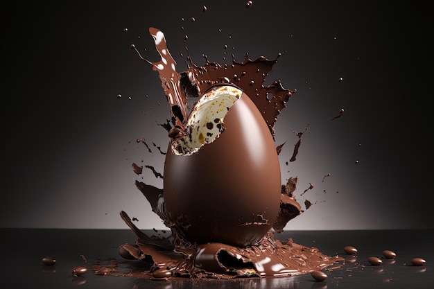 The chocolate egg blew up