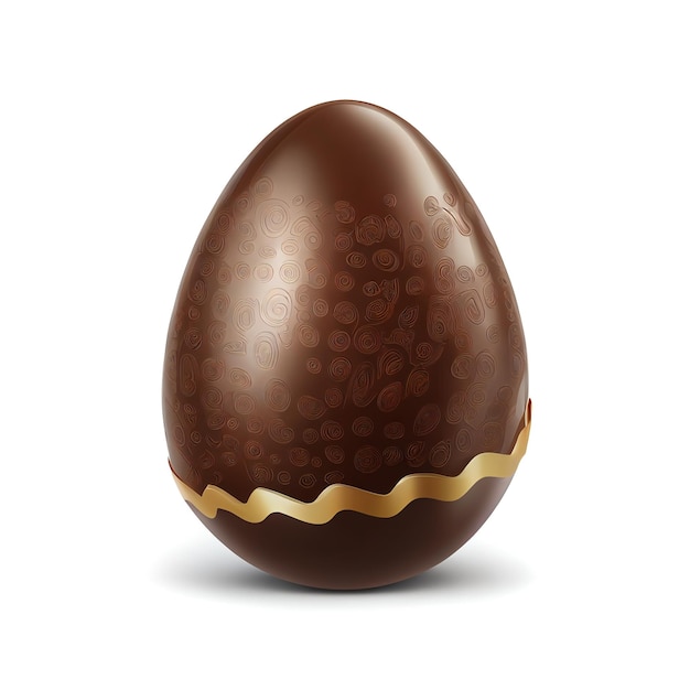 Chocolate Egg Isolated Whole Open Easter Egg Generative Ai Illustration